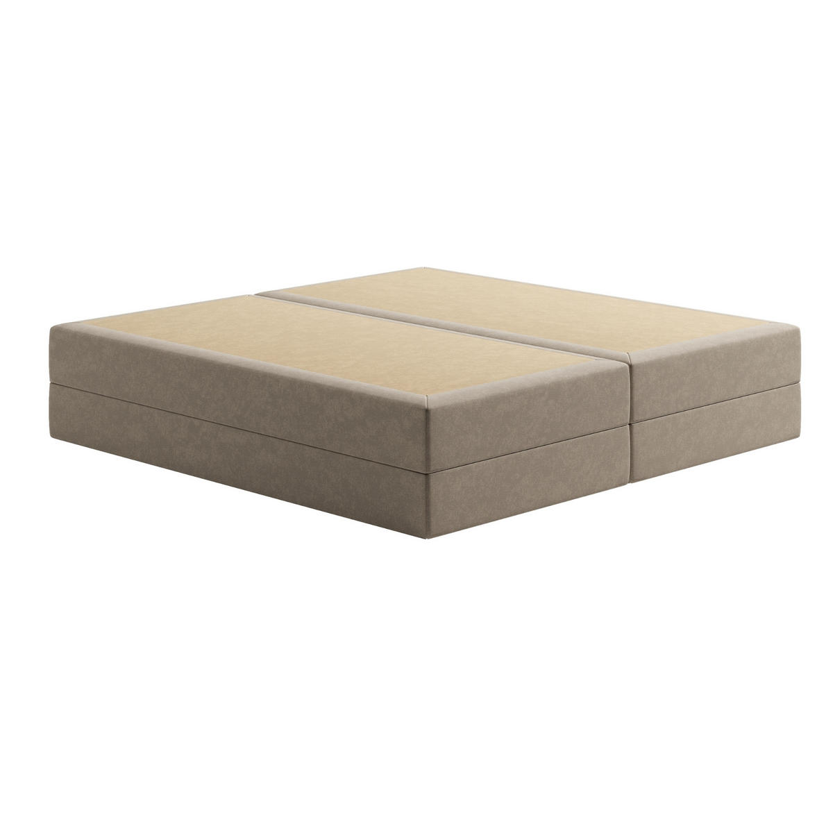 BOXSPRINGBETT mit Kaltschaummatratze, 200 x 200 cm, in Beige - Beige, Naturmaterialien (200/200cm) - Home Collective