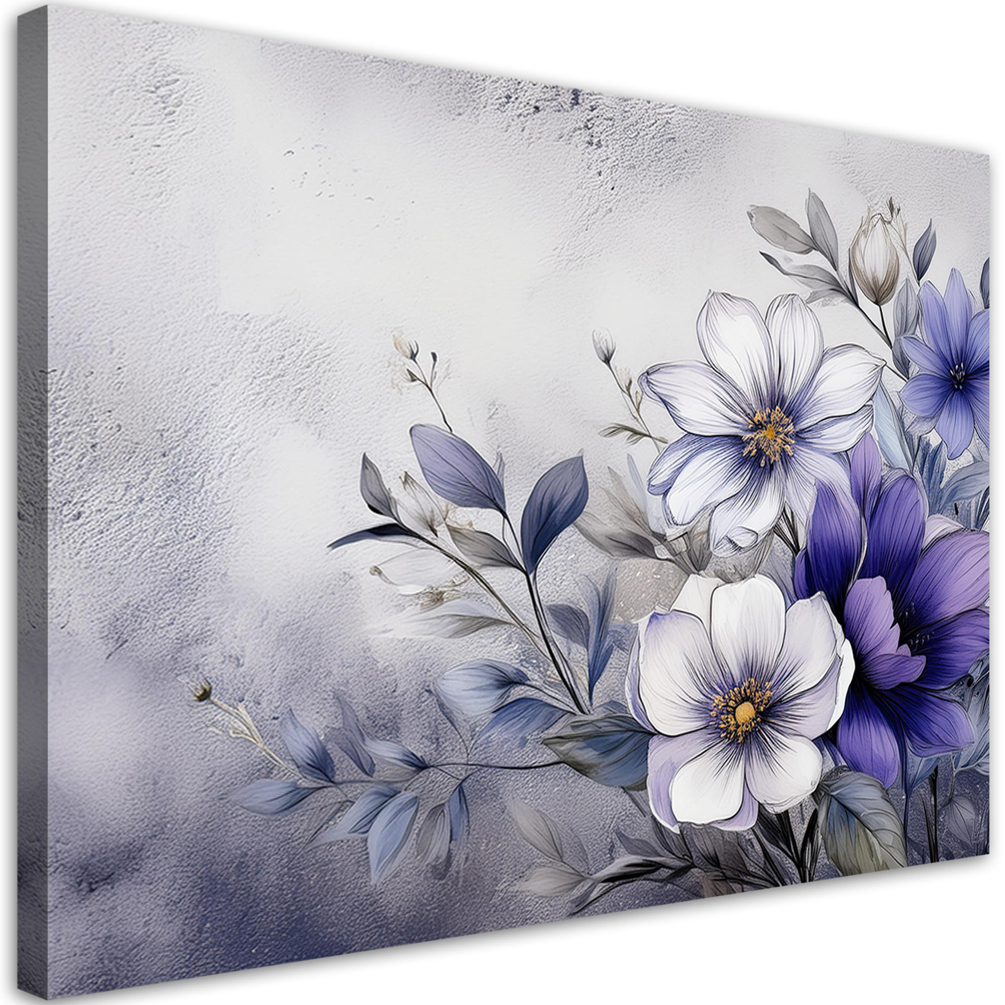 WANDBILD blumen natur lila - Lila, Textil (60/40cm) - Feeby