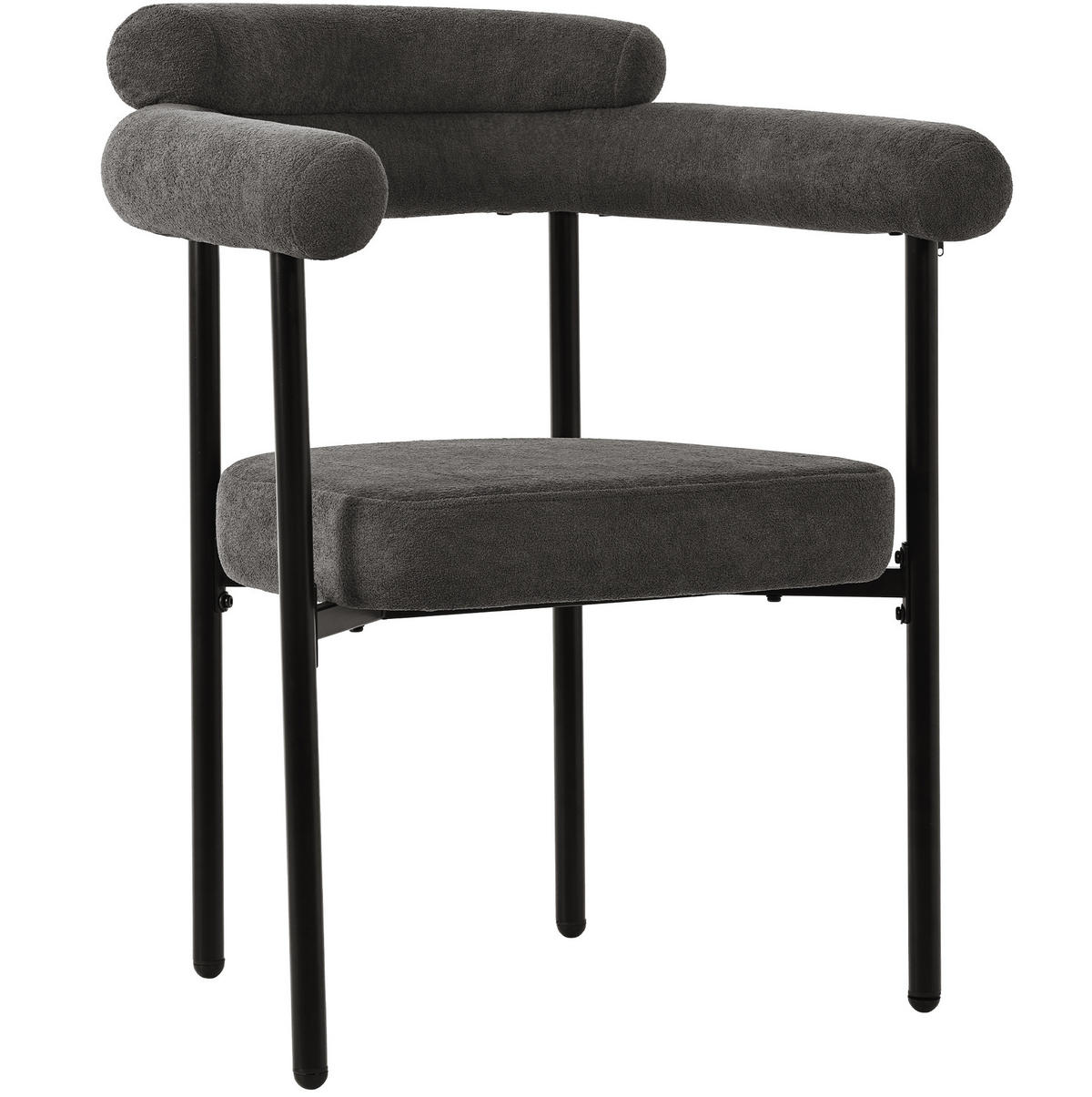 SESSEL ergonomisch ca. 70 x 62 x 84 cm Stoff Dunkelgrau 6er-Set - Dunkelgrau, Metall (62/84/70.1cm) - Meubliv