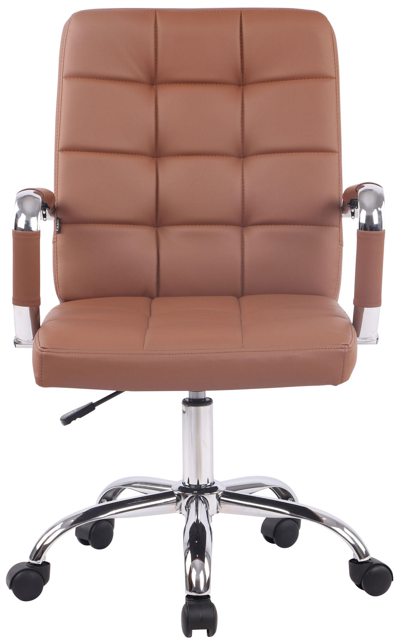 DREHSTUHL Lederlook Hellbraun - Hellbraun, Textil/Metall (59/91/63cm) - CLP