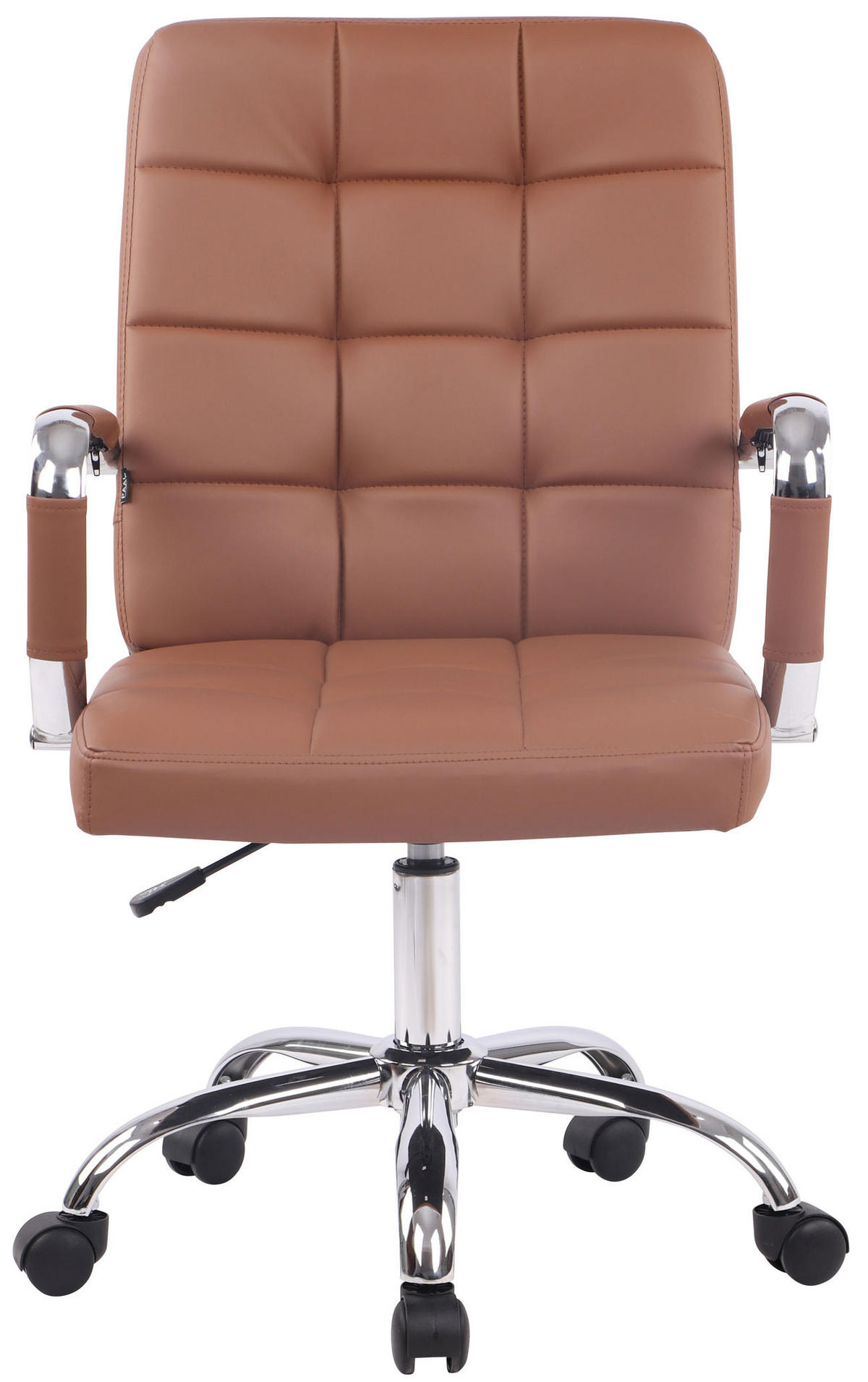 DREHSTUHL Lederlook hellbraun - Hellbraun, Textil/Metall (59/91/63cm) - CLP