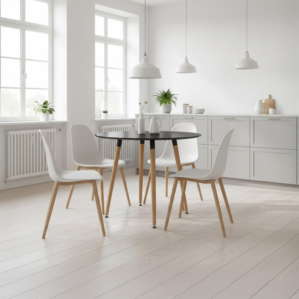 JÍDELNÍ stůl - různobarevná, kov/dřevo (80/80/75cm) - Relaxdays