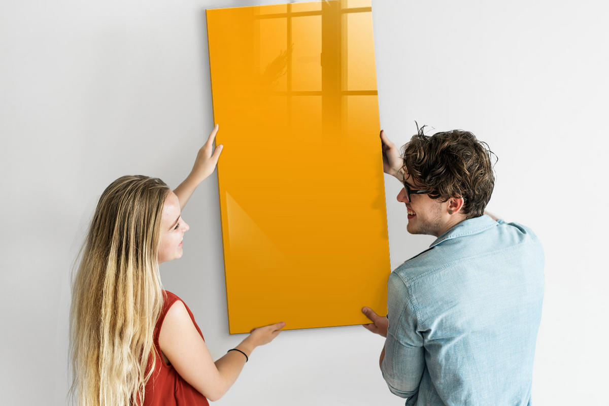 MAGNETTAFEL 60x120 Dunkelgelb schwarzer Marker - Dunkelgelb, Glas (60/0.4/120cm) - TULUP