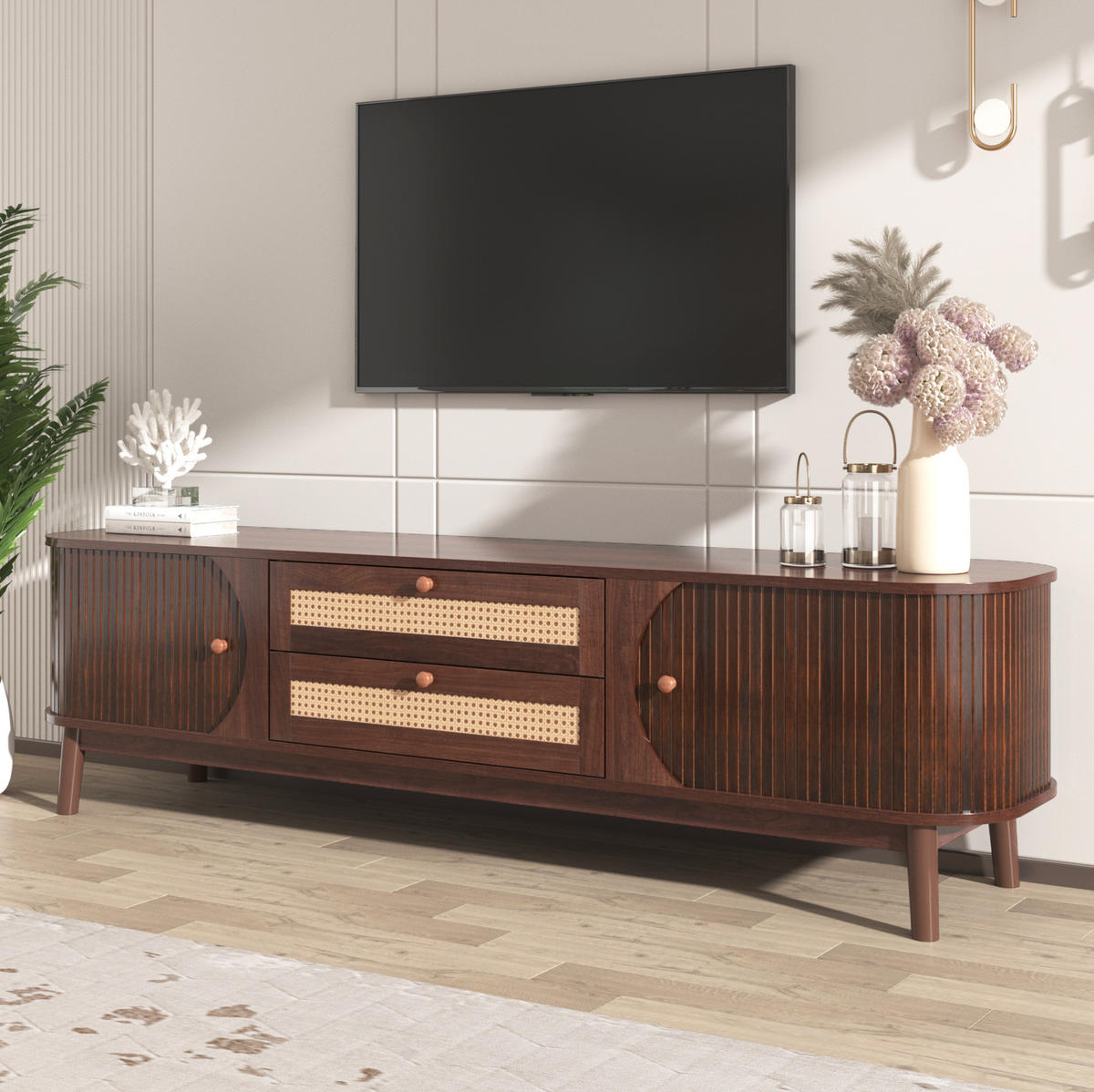 LOWBOARD 170/39.5/46 cm in Natur aus MDF mit Türen und Schubladen - Naturfarben, Holzwerkstoff (39.5/46/170cm) - OKMYHOME