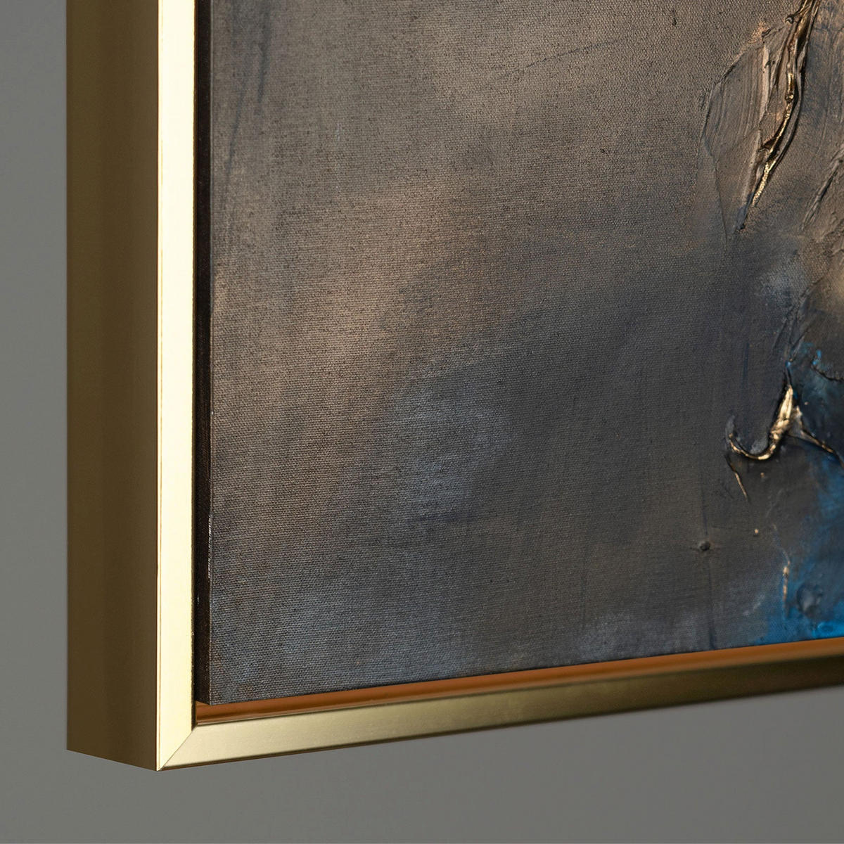 GEMÄLDE Elegante Abstraktion Schattenfugenrahmen Gold 60x40 cm - Goldfarben, Holz (60/40cm) - YS-art gallery