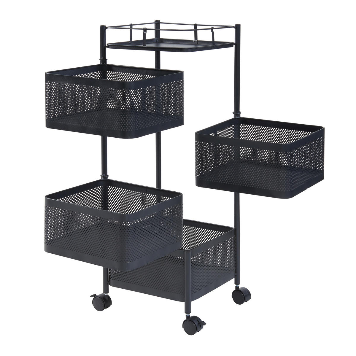 ROLLWAGEN Sunndal - Schwarz, Metall (27/79.5/27cm) - [en.casa]
