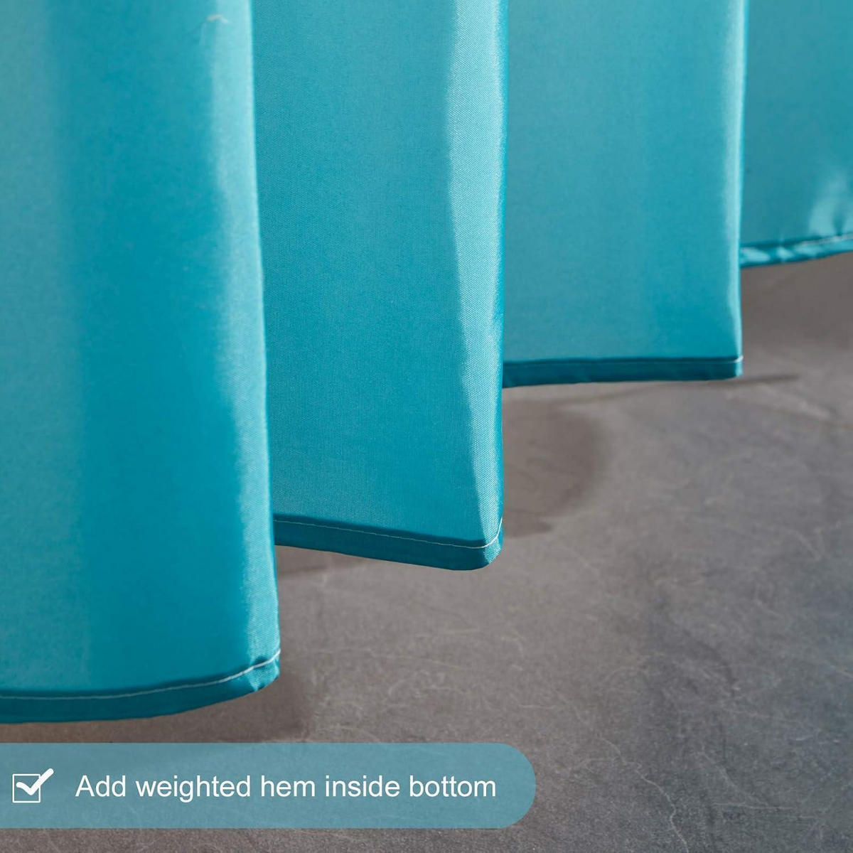 DUSCHVORHANG Textil Aquamarin 200 x 200 cm - Türkis, Textil (200/200cm)