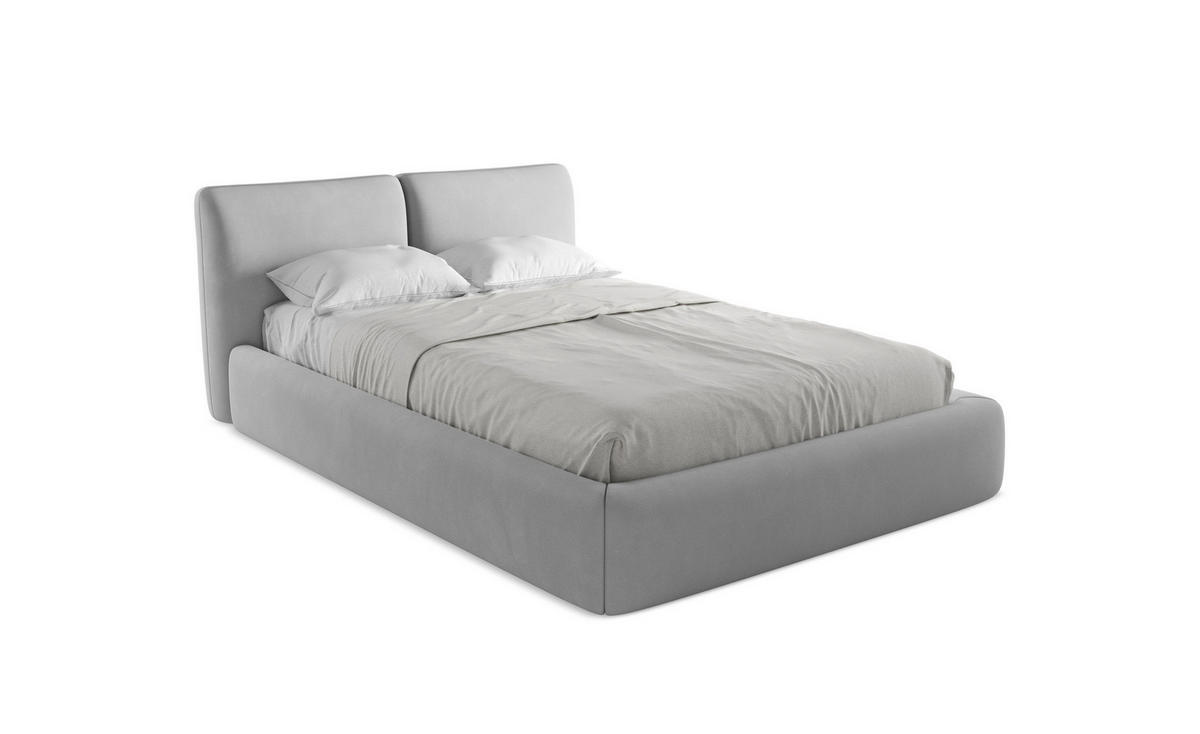 POLSTERBETT mit Bettkasten und Lattenrost 160x228 Grau - Schwarz/Graphitfarben, Kunststoff/Textil (140/200cm) - Makamii