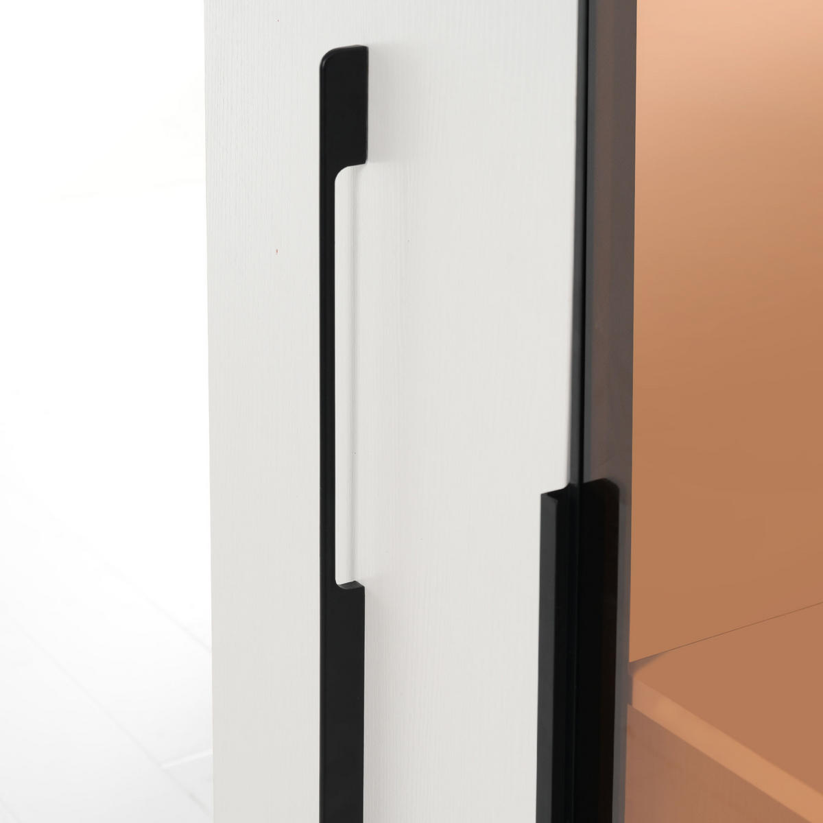 VITRINE 110,5×35×160 cm aus MDF mit LED Vitrine und ausziehbarem Seitenregal - Weiß, Holzwerkstoff (110.5/160/35cm) - Luhomfu