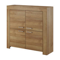 KOMMODE CIELO 120/117/37 cm mit 4 Türen Eichefarben - Eichefarben, Holzwerkstoff (120/117/37cm) - MASSENO