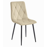 ESSZIMMERSTUHL TYRA hellbeige Sitzfläche, schwarze Beine - Hellbraun/Schwarz, Textil (44.5/87/54.5cm) - Valora