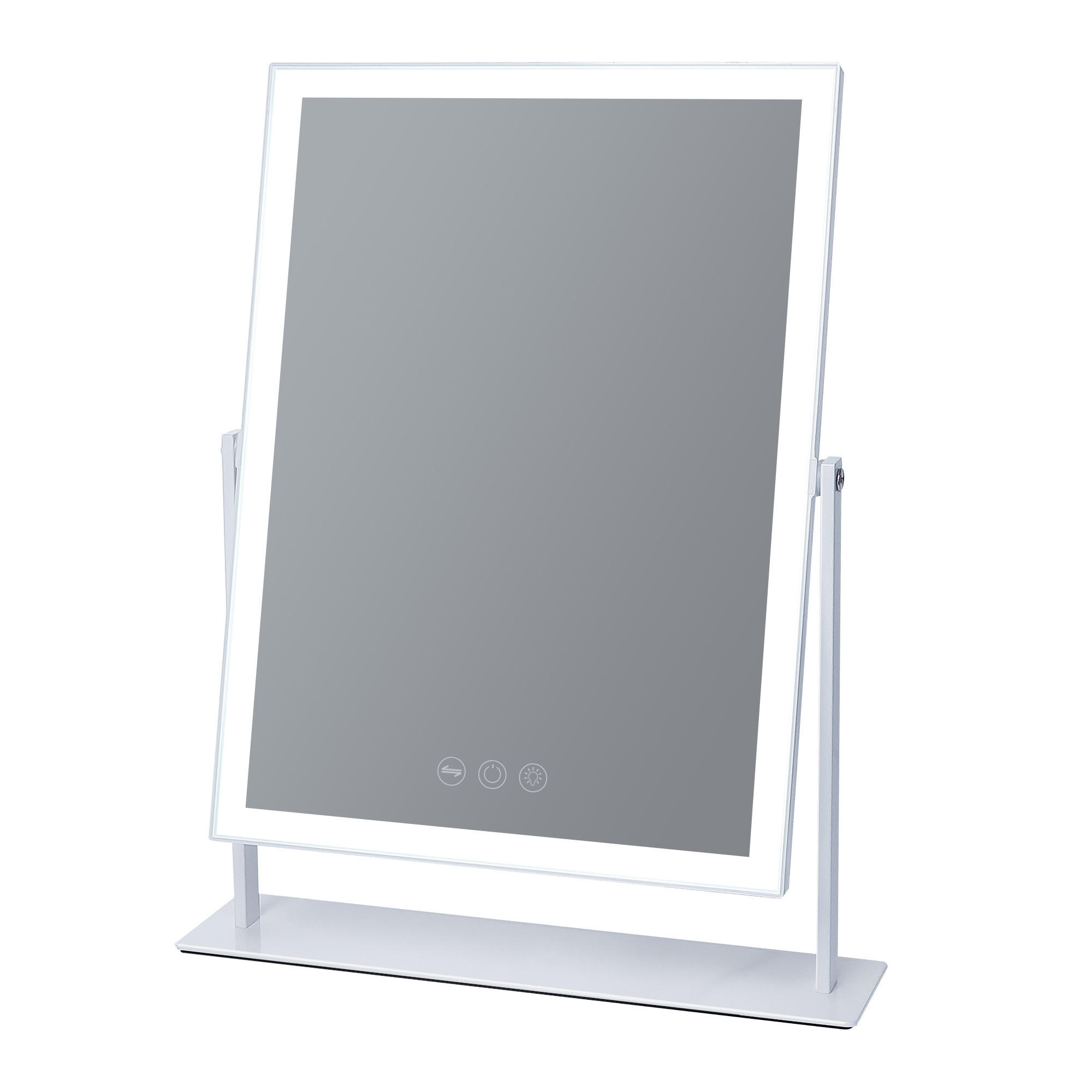 SCHMINKSPIEGEL mit LED Lichtleiste weiß 30/41 cm - Weiß, Metall (30/41/3cm) - VANITII