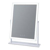SCHMINKSPIEGEL mit LED Lichtleiste weiß 30/41 cm - Weiß, Metall (30/41/3cm) - VANITII