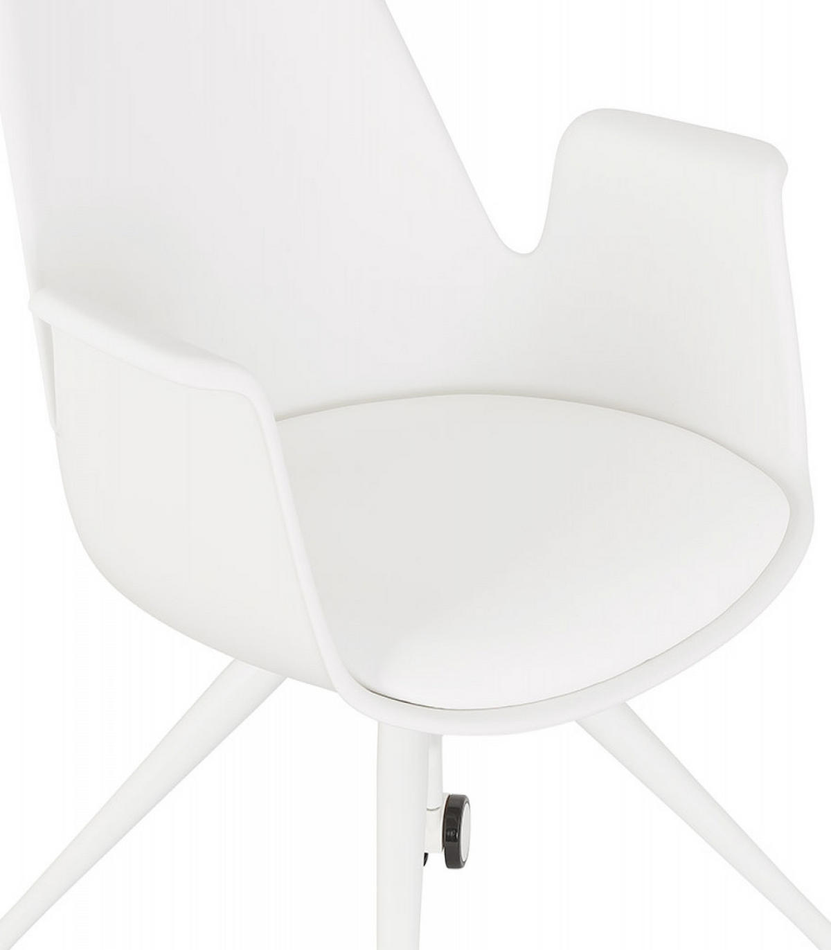 BÜROSTUHL mit Armlehnen aus Kunststoff und Metall SPLIT, Weiß 60x60x89 cm - Weiß, Kunststoff/Metall (60/89/60cm) - KADIMA DESIGN