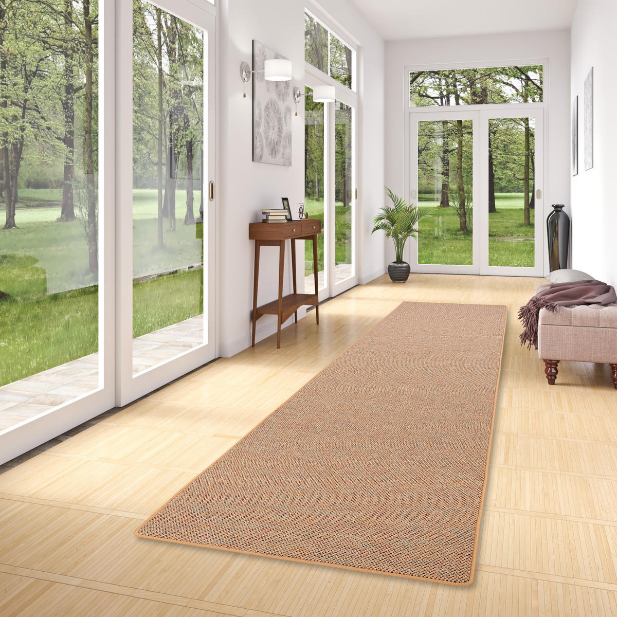 LÄUFER TEPPICH SCHLINGEN TEPPICH ALMA MELIERT - Beige, Textil (100/100cm) - Snapstyle