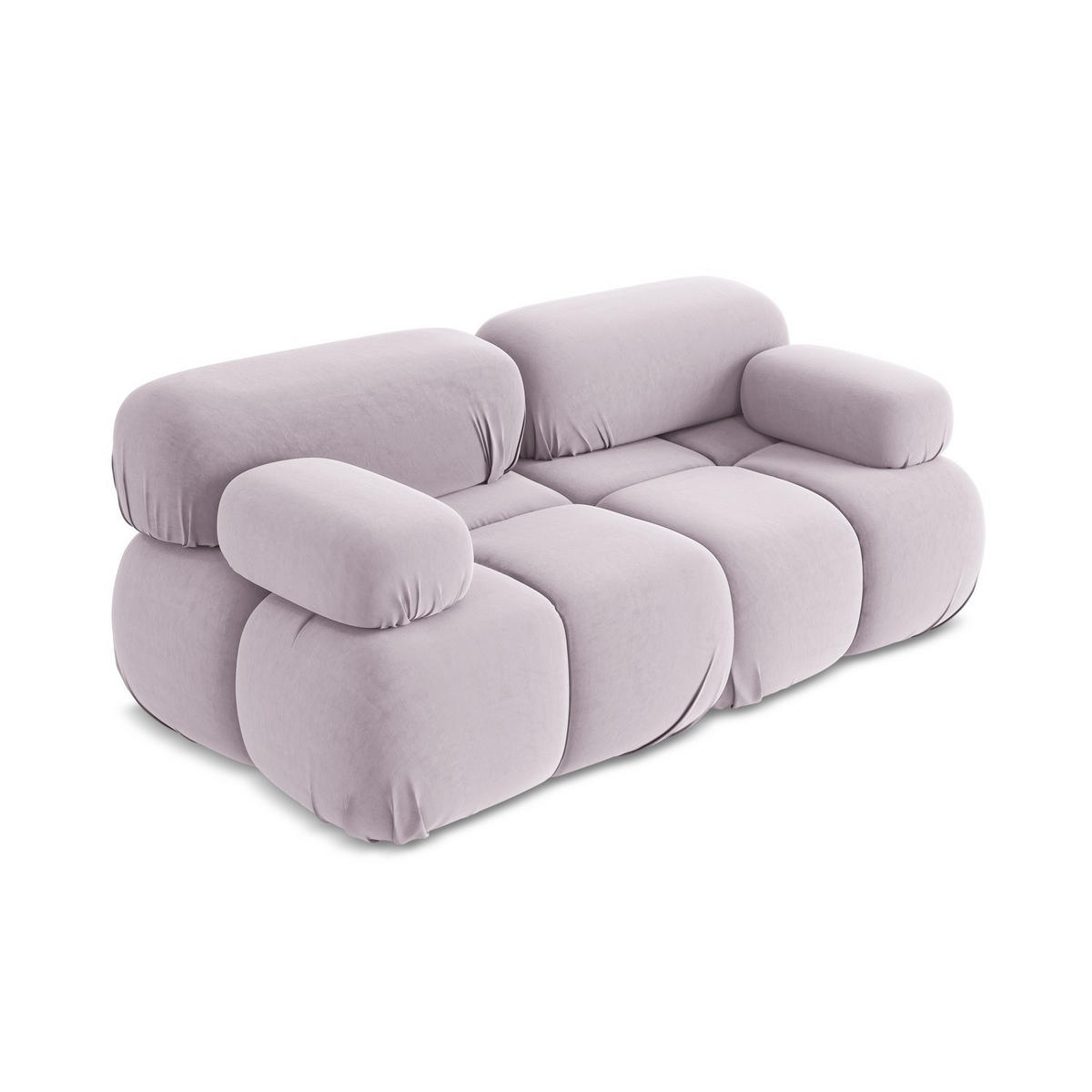2-SITZER-SOFA Samt Stoff Violett - Lila/Flieder, Kunststoff/Textil (190/70/96cm) - LaMiaSofa