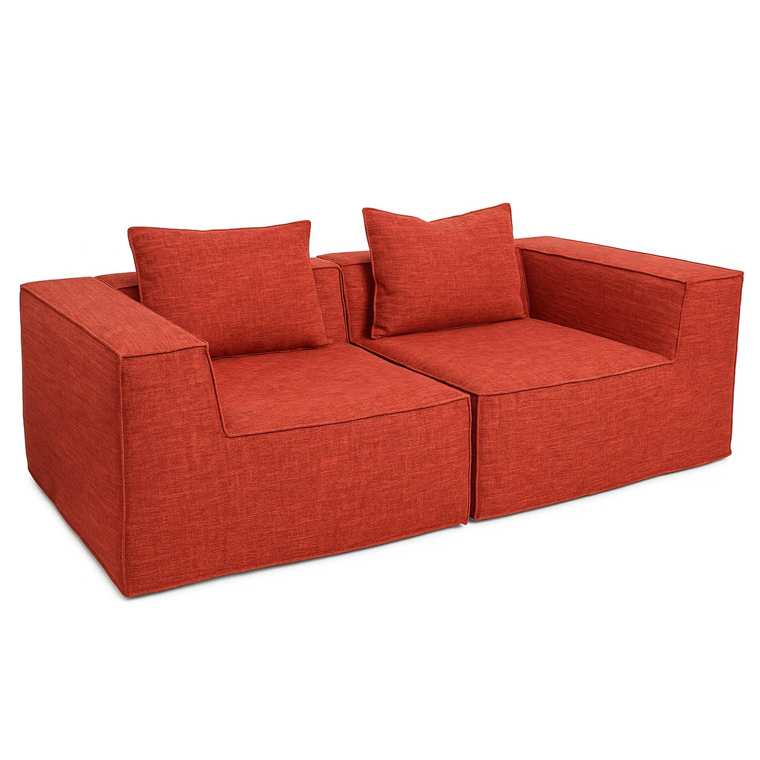 2-SEDEŽNA ZOFANJA Orange - oranžna, tekstil (194/63/97cm) - MCW