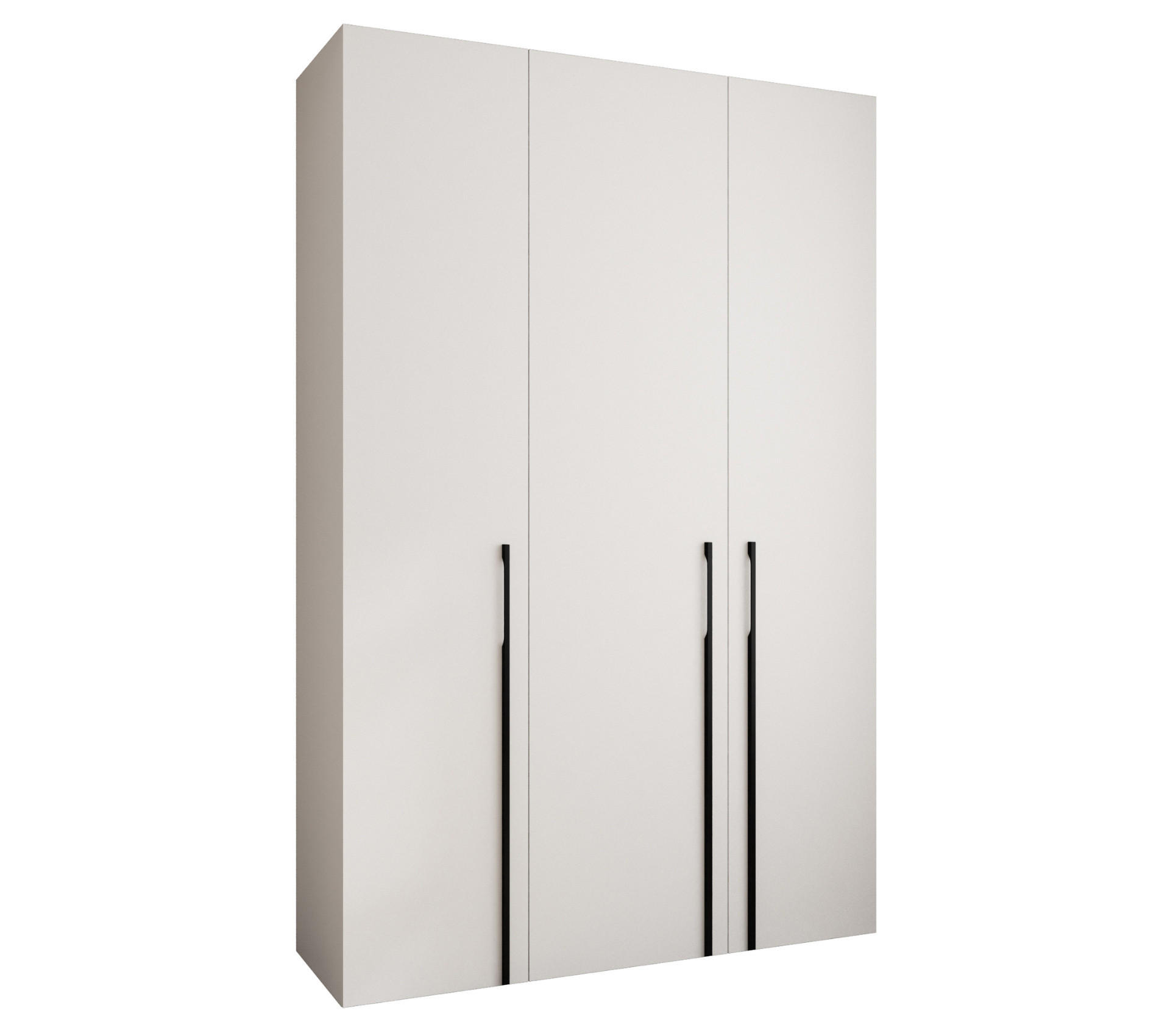 DREHTÜRENSCHRANK 245,5/160/40 3-türig - Schwarz/Weiß, Holz/Metall (160/245.5/40cm) - Abiks Möbel