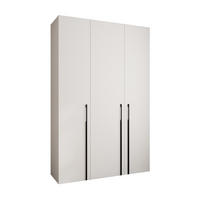 DREHTÜRENSCHRANK 245,5/160/40 3-türig - Schwarz/Weiß, Holz/Metall (160/245.5/40cm) - Abiks Möbel