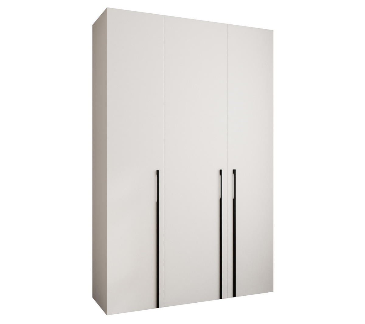 DREHTÜRENSCHRANK 245,5/160/40 3-türig - Schwarz/Weiß, Holz/Metall (160/245.5/40cm) - Abiks Möbel