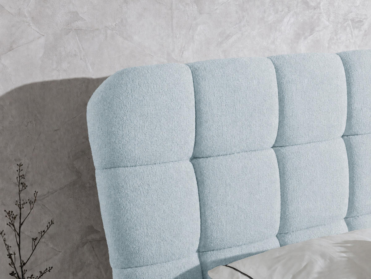 BOXBETT mit Stauraum in 160x200 cm in Hellblau - Hellblau, Textil (160/200cm) - Home Collective