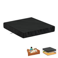 SANDKASTENABDECKUNG 120 x 120 x 20 cm wasserdicht Oxford 420D - Schwarz, Kunststoff (1/1/1cm)