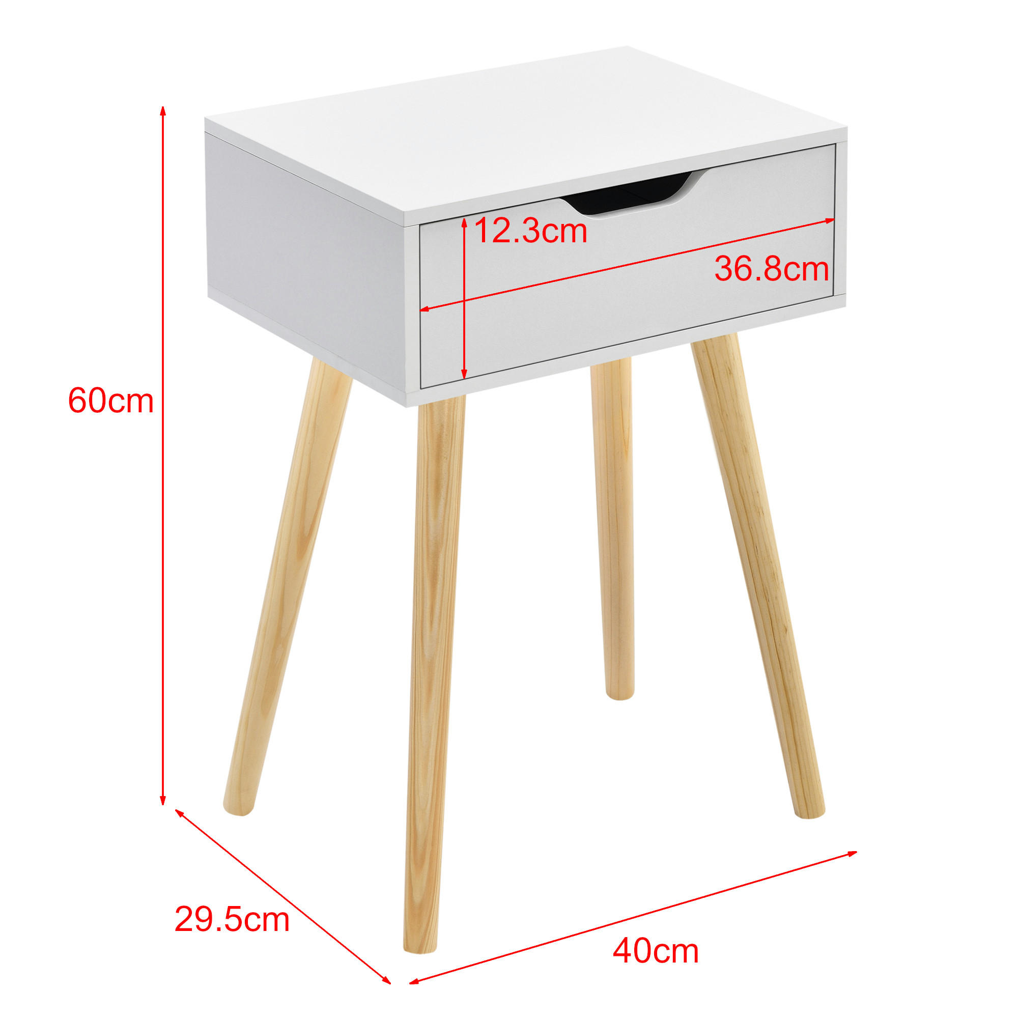 Thumbnail - [en.casa] Beistelltisch-Set, Weiß, Holzwerkstoff, Holz, 1 Schubladen, 40x60x29.5 cm, Wohnzimmer, Wohnzimmertische, Beist...