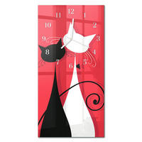 WANDUHR 30x60 cm - Flaschenbrief - Rot, Glas (30/60/0.4cm) - TULUP