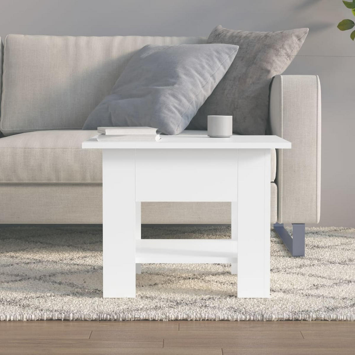 COUCHTISCH Weiß 55x55x42 cm Holzwerkstoff - Weiß, Holzwerkstoff (55/55/42cm) - furnicato