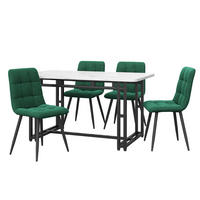 ESSGRUPPE DE-38917 120/70 cm Tisch mit 4 Stühlen Dunkelgrün - Dunkelgrün, Holzwerkstoff (120/74/70cm) - ComfortXL