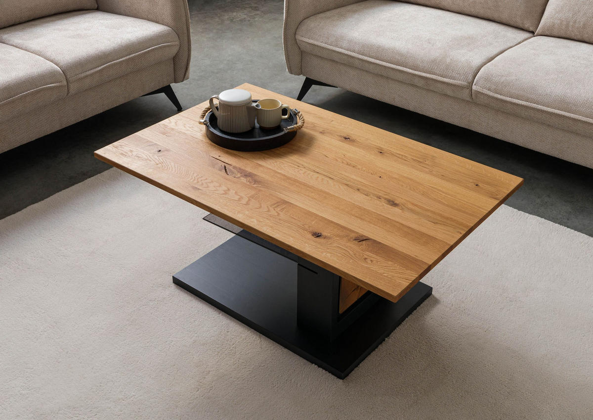 COUCHTISCH Wildeiche 110x70x46 natur lackiert / geölt KITZBÜHEL #130 - Braun, Holz (110/70/46cm) - Massivmoebel24