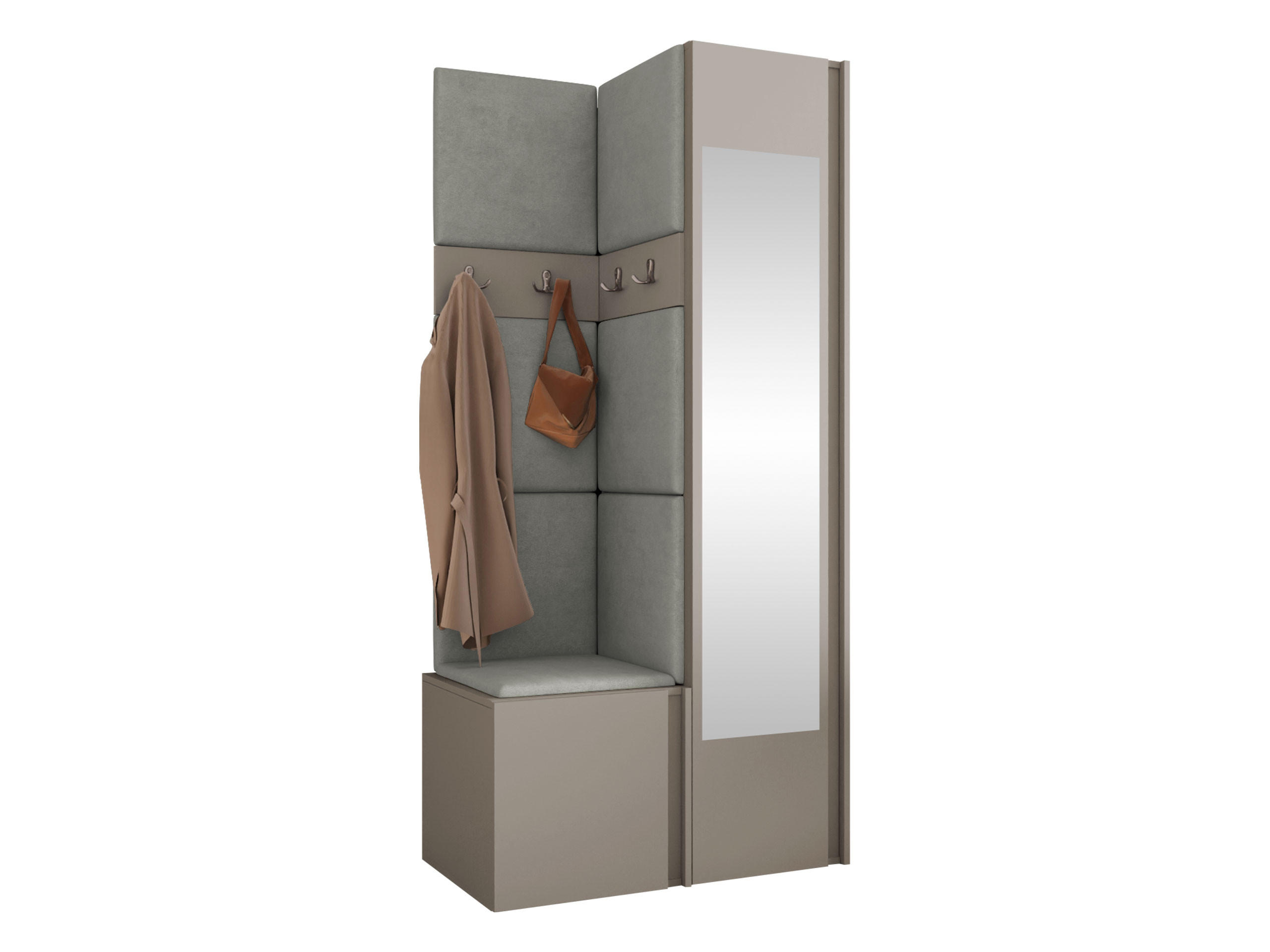 MOBILIER PENTRU HOL Orion XXV - cașmir/gri, material plastic/compozit lemnos (82/186/46cm) - MIRJAN24