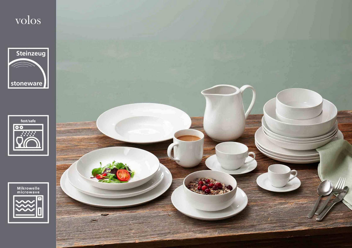 FRÜHSTÜCKSSET Volos weiß - Weiß, Keramik (21.5/22/33.5cm) - Ritzenhoff Breker