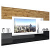 WOHNZIMMERWAND Schrankwand mit LED Wotan Eiche Top / Schwarz - Eiche Wotan/Schwarz, Holz (300/180/36cm) - B BELINI GROUP