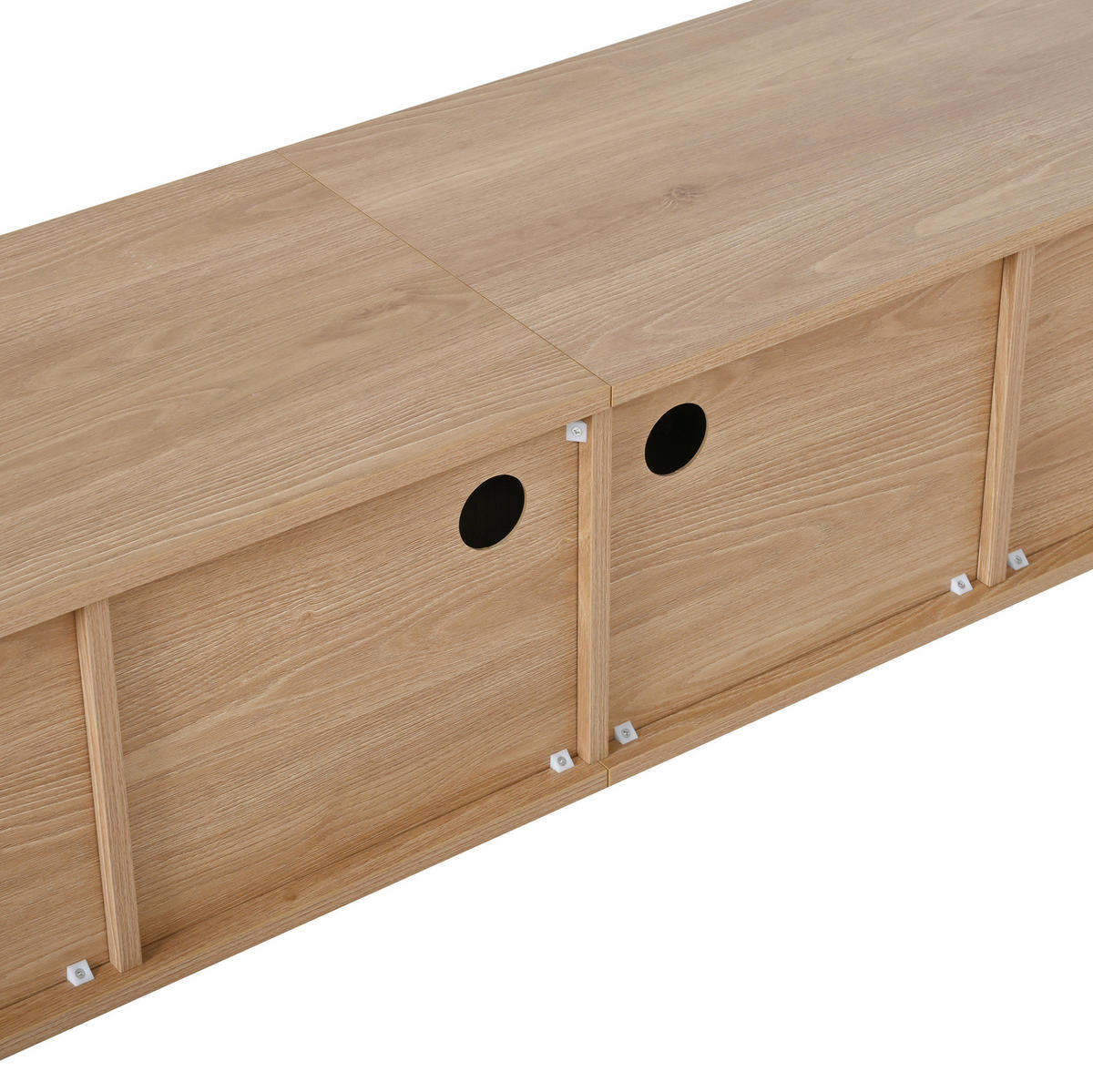 TV-SCHRANK 180/38/47 cm Eiche aus MDF mit Klapptüren - Braun, Holzwerkstoff (180/47/38cm) - OKWISH