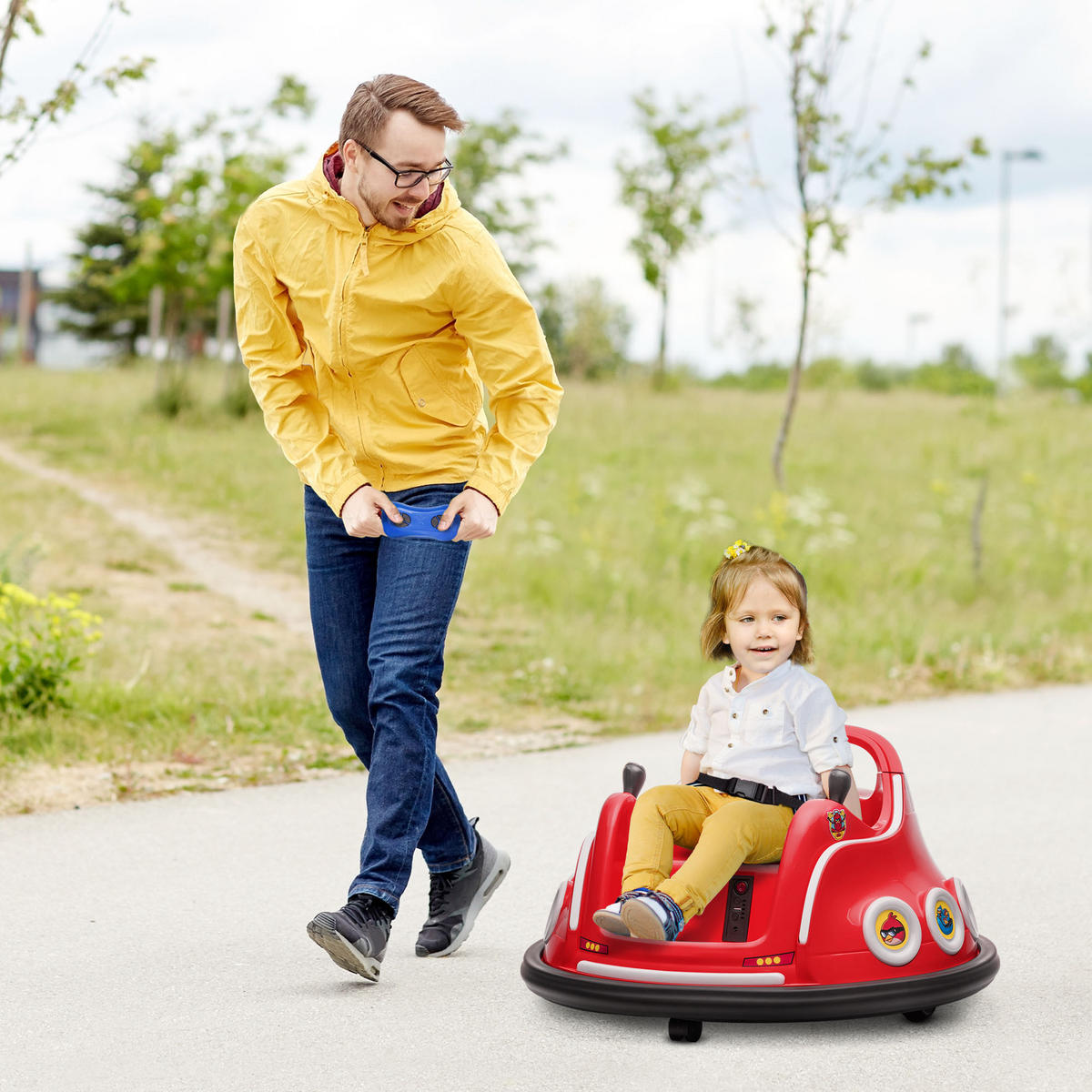 KINDER AUTOSCOOTER, Kunststoff, Metall, Rot - Rot, Kunststoff (73/73/44cm) - AIYAPLAY