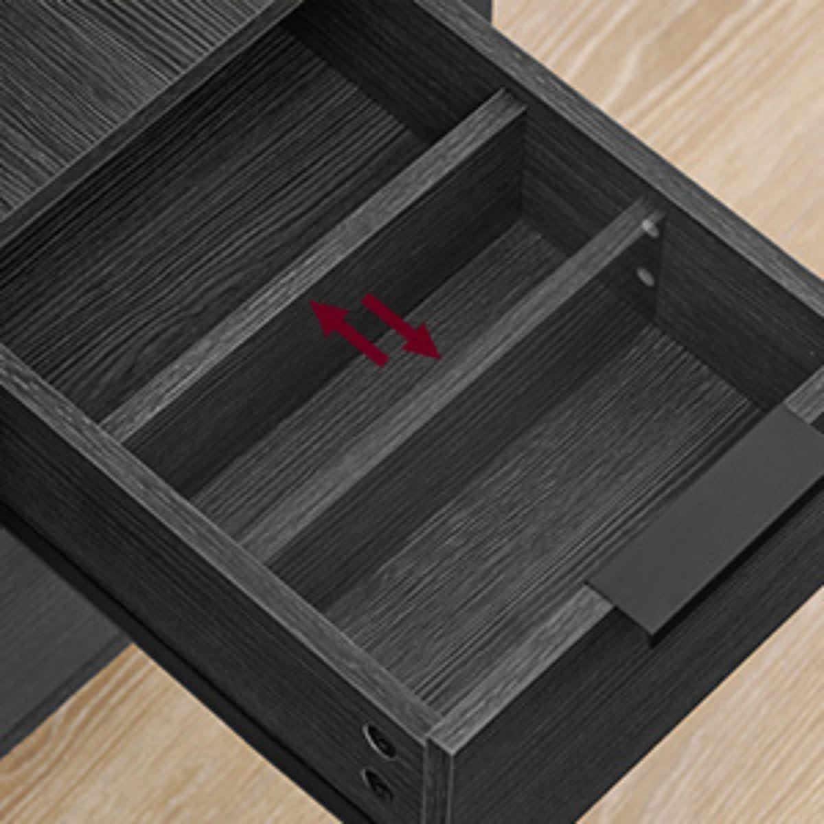 BEISTELLTISCH mit 2 Schubladen - H60 cm - Schwarz, Holzwerkstoff (35/60/60cm) - Calicosy