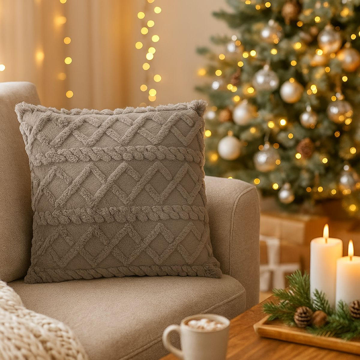 DEKOKISSEN 45/45 cm - Grau, Textil (45/45cm) - Home Styling Collection