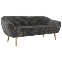 TŘÍMÍSTNÁ POHOVKA PIRS 3 - Šedá Manšestr - Dřevěné nohy - šedá/barva buku, kompozitní dřevo/textil (180/75/74cm) - MKS