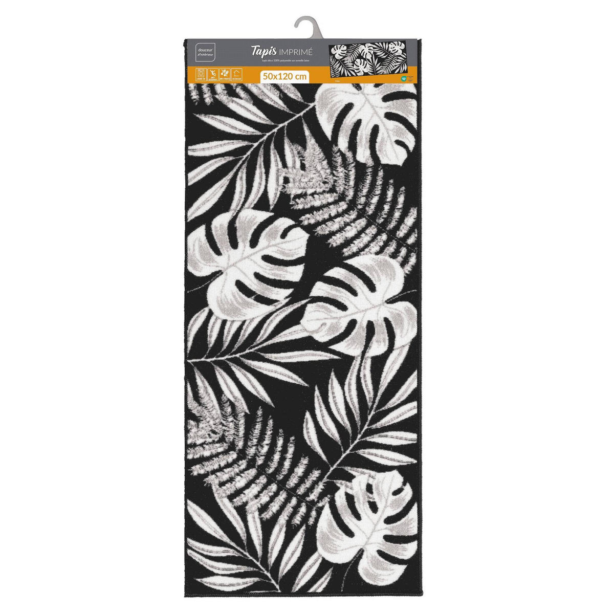 TEPPICH Darcy 50/120 cm - Schwarz, Kunststoff (50/120cm) - Douceur d´intérieur