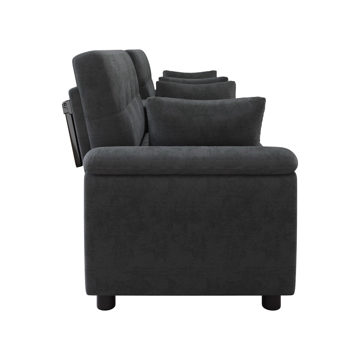 SCHLAFSOFA DE-33435 mit Doppel-Schlaffunktion Dunkelgrau - Dunkelgrau, Metall (284/89/138cm) - ComfortXL