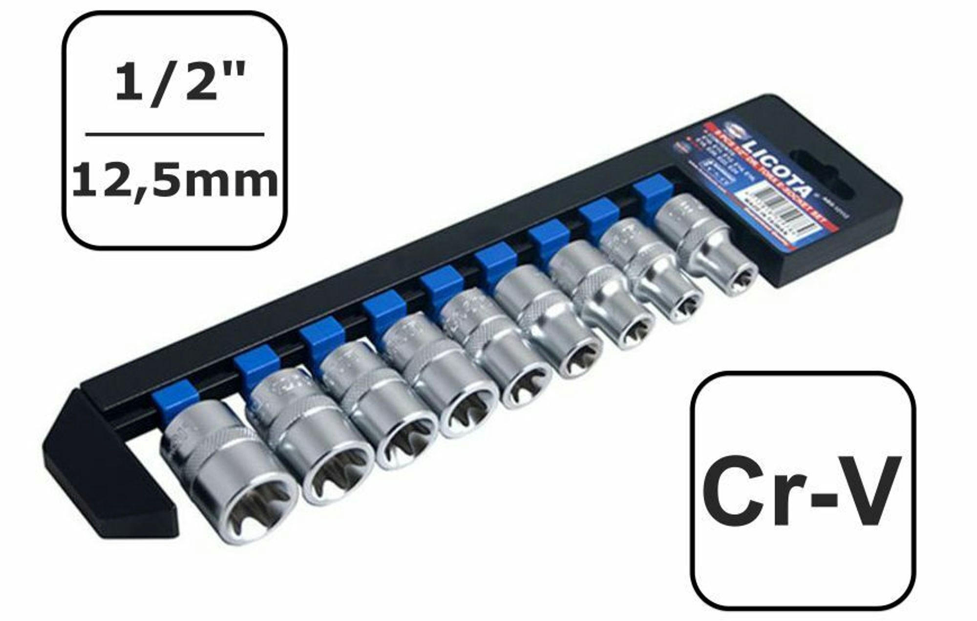 NUSS-SET Innensechskant, E-Profil, 1/2 Zoll, E10-E24, Industriequalität - Silberfarben, Metall (30/15/8cm) - BONI-SHOP