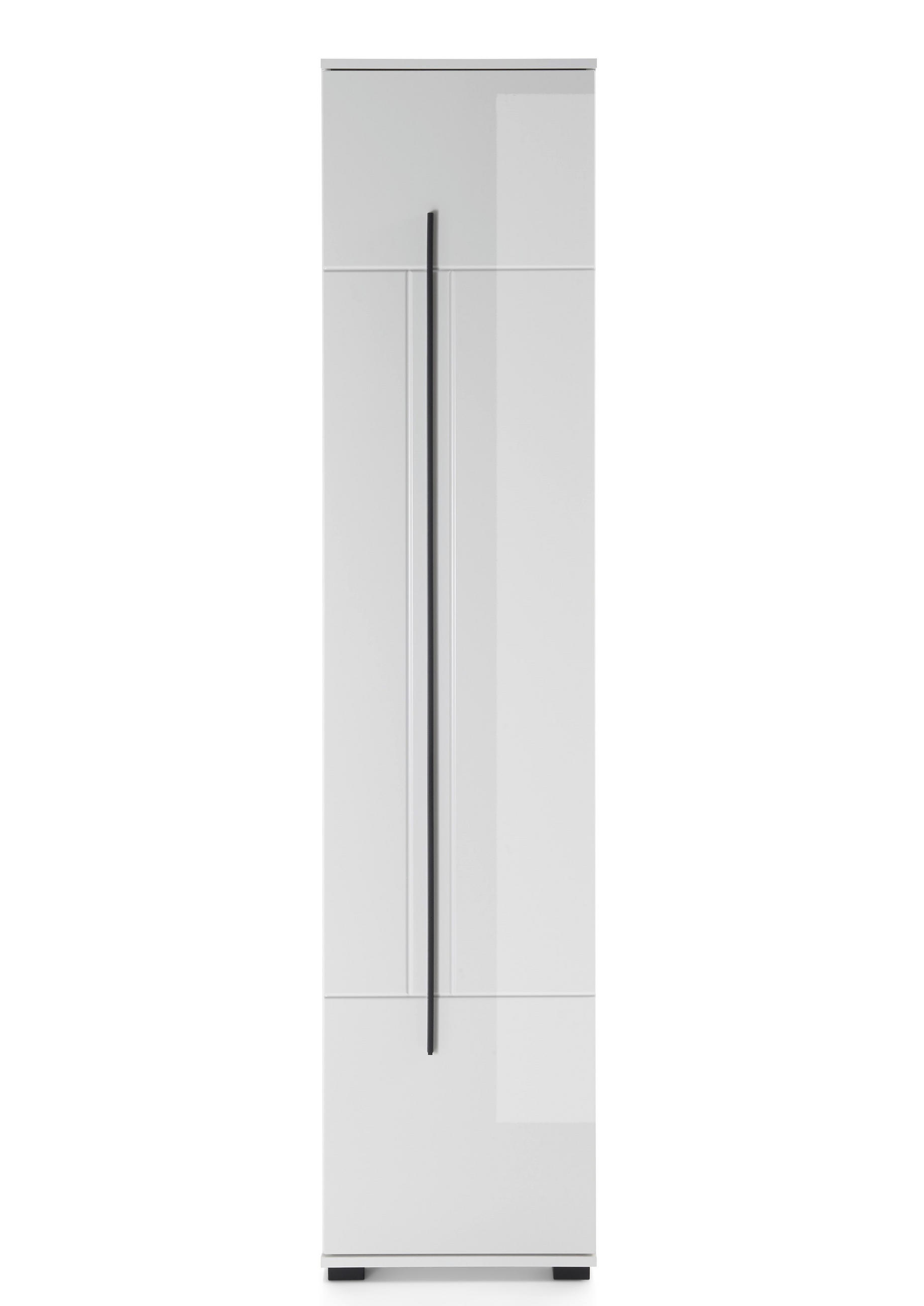 STAURAUMSCHRANK M12 Weiß Hochglanz 45/200/35 cm - Weiß Hochglanz, Holzwerkstoff (45/200/35cm) - Livojo