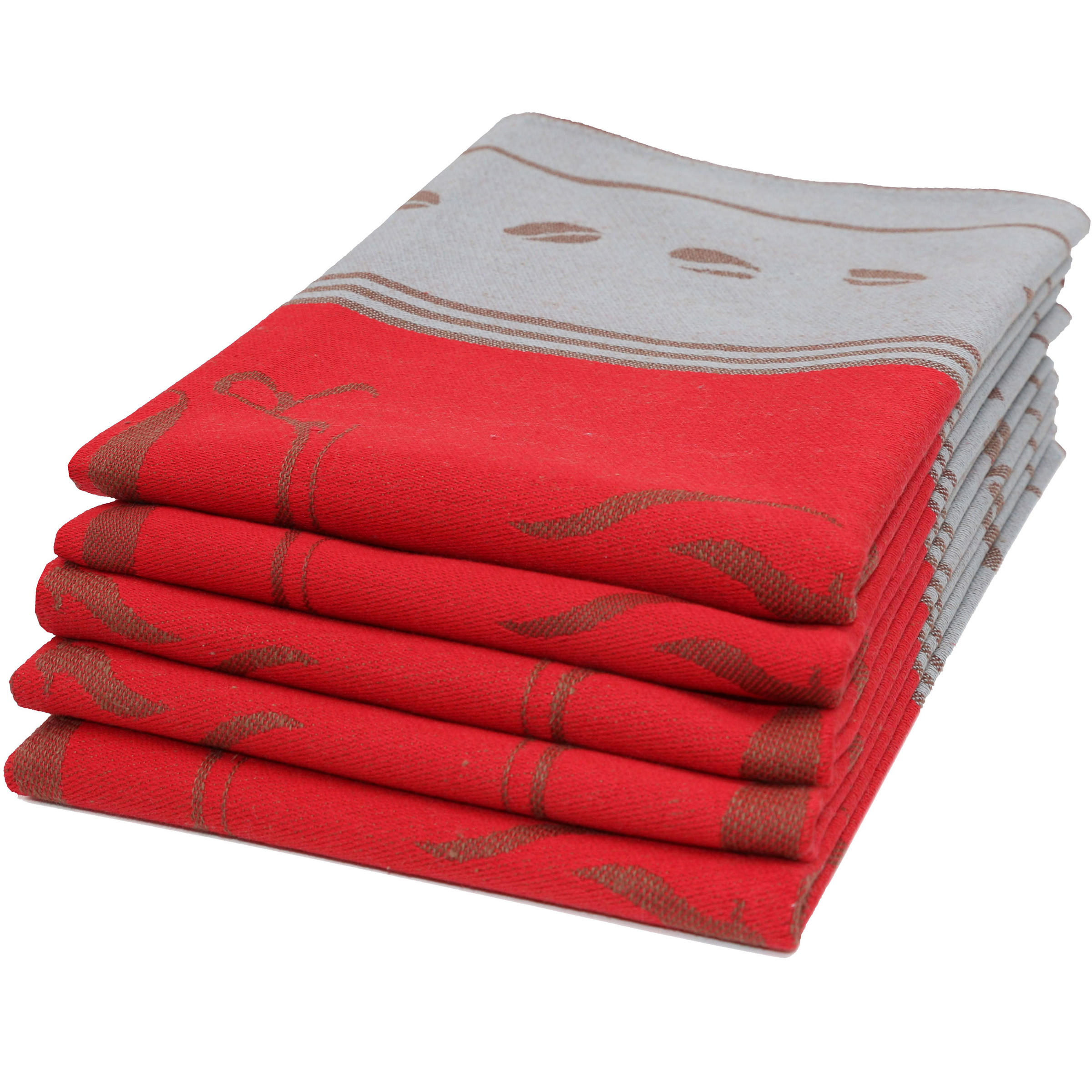 GESCHIRRTÜCHER, 5er-Set, 50x70 cm, 100% Baumwolle, Rot - Rot, Textil (50/70cm) - Zollner