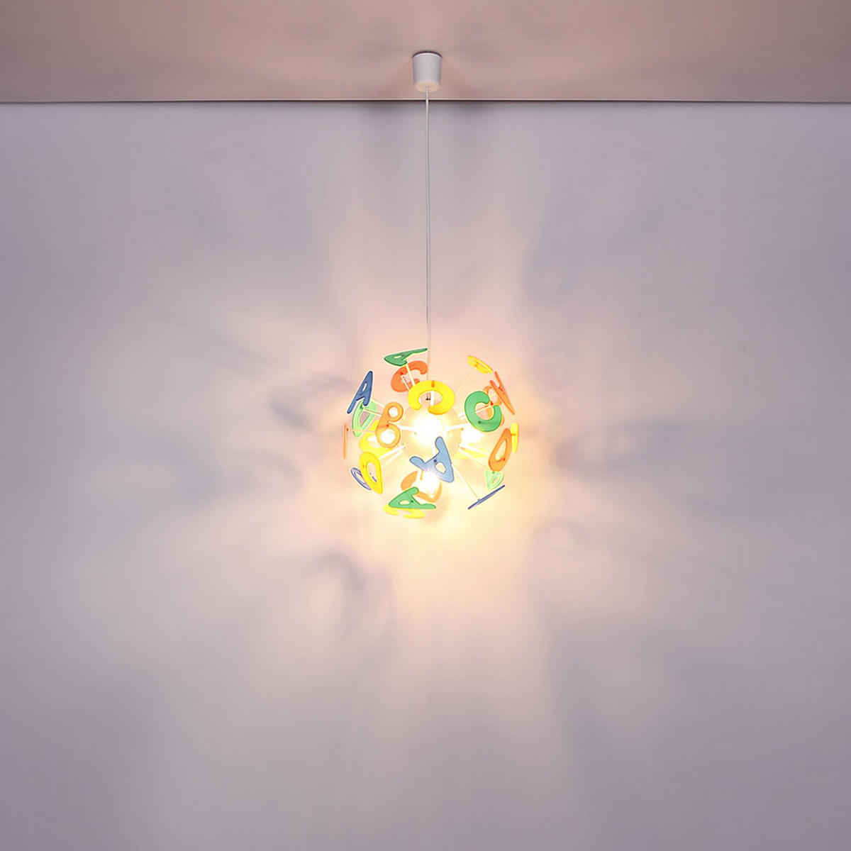 LED KINDERDECKENLEUCHTE LURRA Bunt - Multicolor, Kunststoff (35/35/120cm) - Globo Lighting