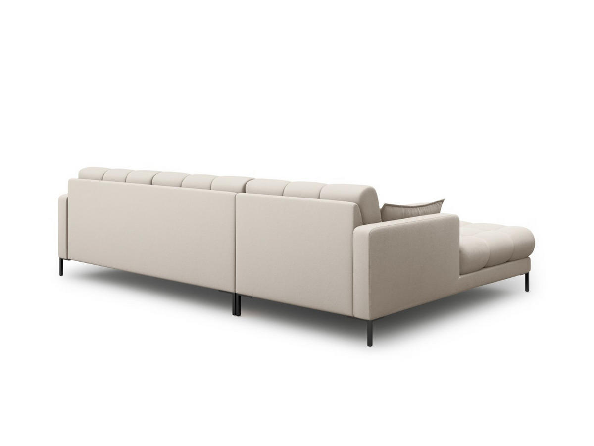 ECKSOFA links Mamaia aus strukturiertem Stoff beige 5 Sitzplätze - Beige, Textil (185/293cm) - Micadoni