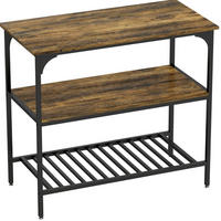 STANDREGAL Küchenregal 100/50/90 cm mit 3 Ebenen in Rustikalbraun und Schwarz - Braun, Holz (100/90/50cm) - BEAOK