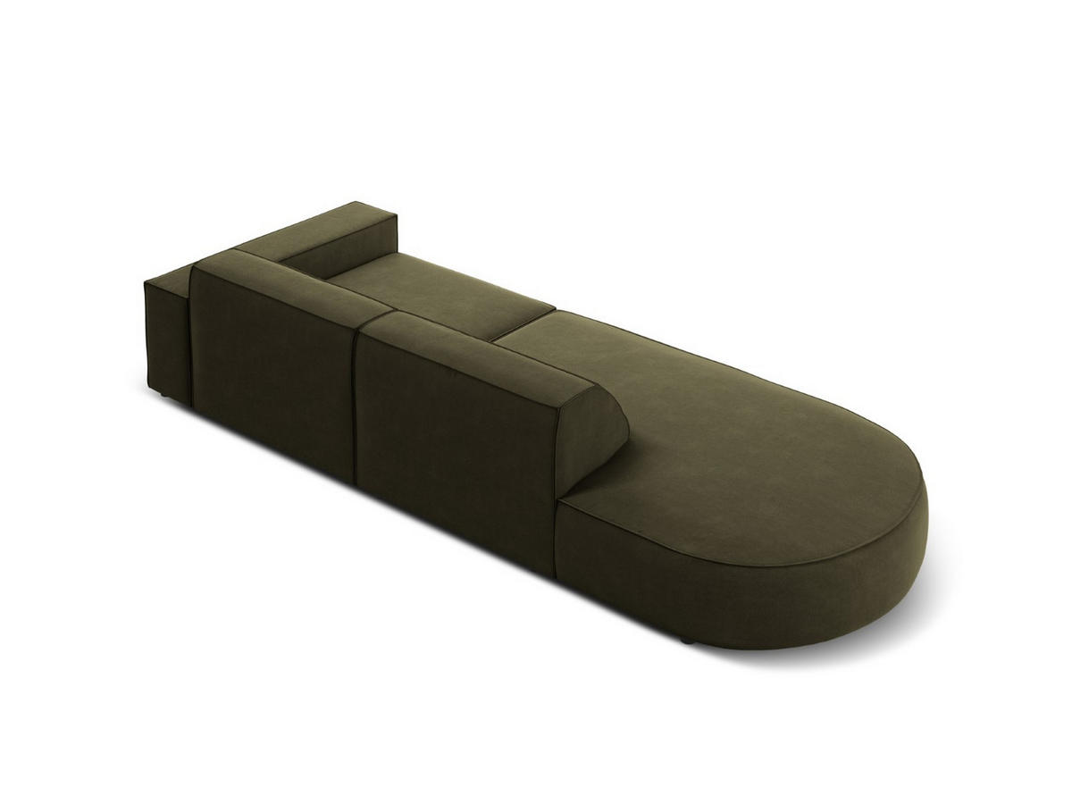 LINKES-SOFA Jodie aus Samt grün 3 Sitzplätze - Grün, Textil (262/70/102cm) - Micadoni