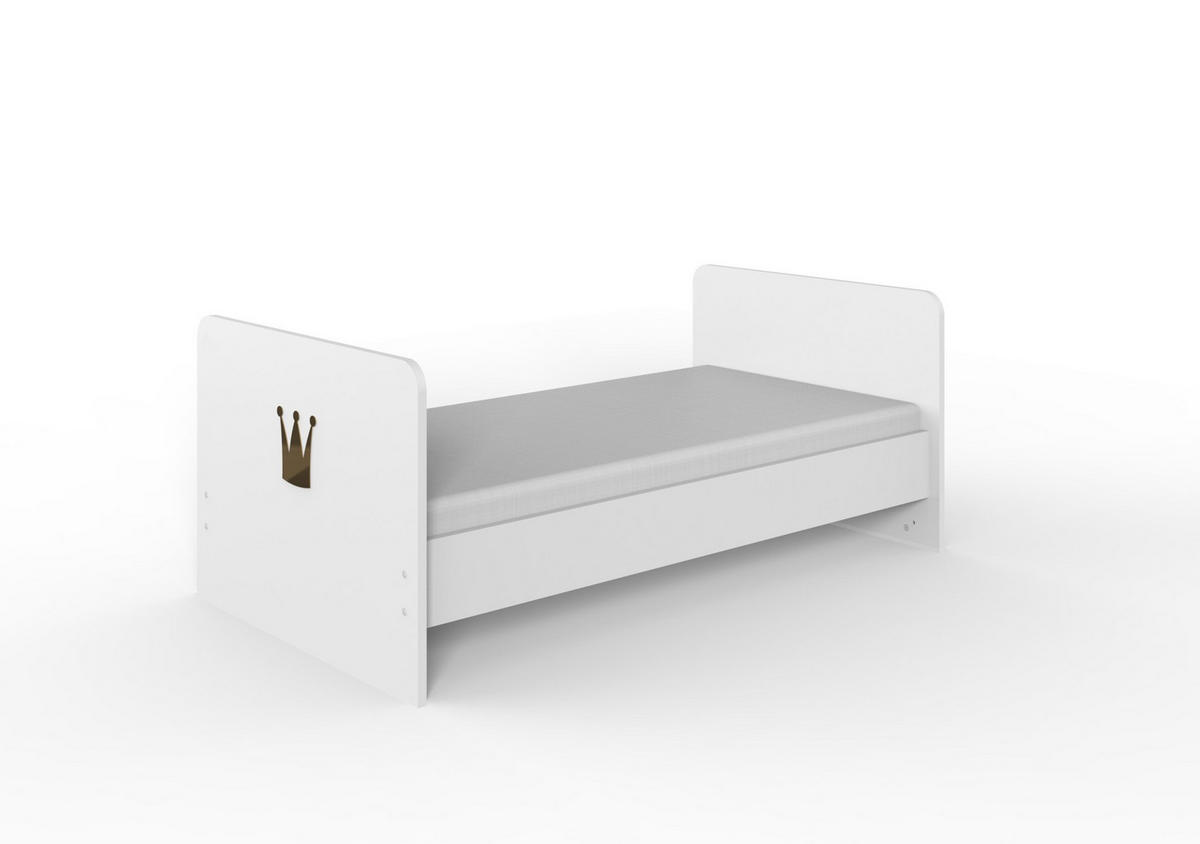 BABYZIMMER Cindy in Weiß und Rosé 8 teilig mit 3 türigem Kleiderschrank - Weiß, Holzwerkstoff (120/200/80cm)