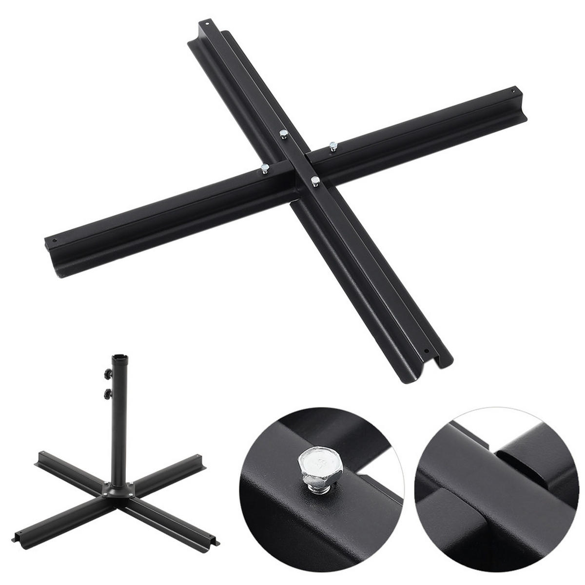 AMPELSCHIRM aus Polyester Metall in Hellgrau mit den Kreuzständer aus Metall drehbar 360° neigbar 60° 3 x 2.6m - Grau, Metall (300/240cm) - Livingandhome